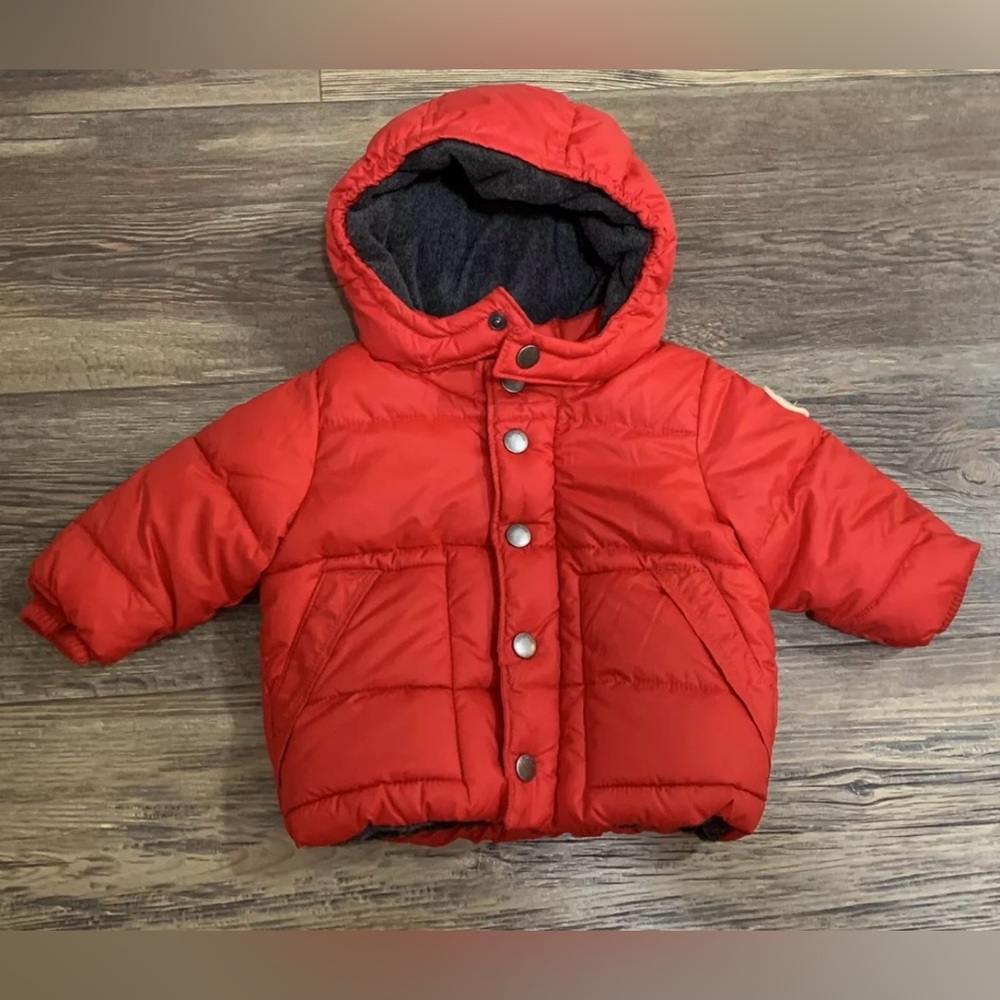 Baby GAP 0-6 mo red puffer winter jacket baby boy